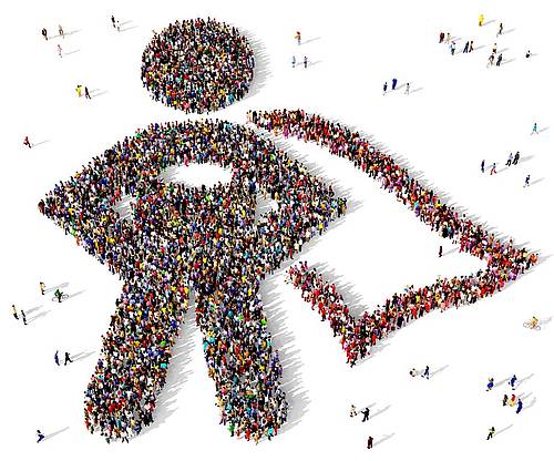 people standing in the form of a comic hero